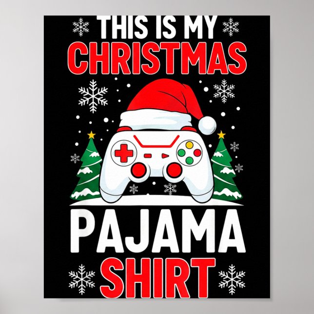 Den här är min julpyjamas-tröja för spelande jul h poster (Framsidan)