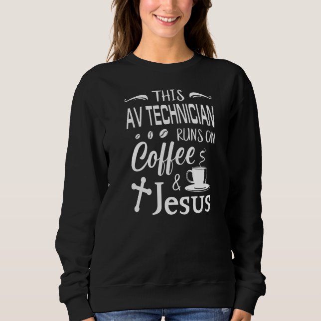 Den här Av Technician Springa på kaffe och Jesus k T Shirt (Framsida)