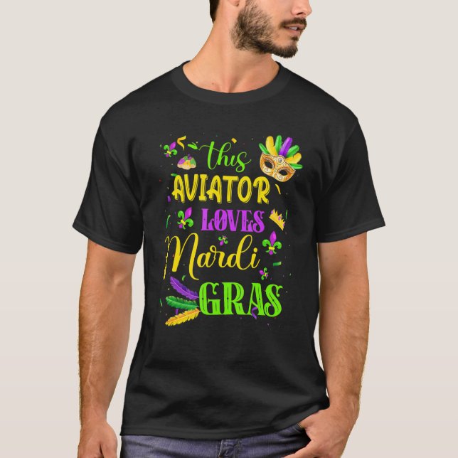 Den här Aviator Kärlek Mardi Gras Festival Carni T Shirt (Framsida)