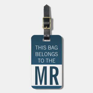 Den här Bag-Tillhöret till MR i Blue Bagagebricka