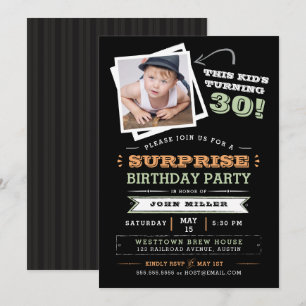 Den här Barnen blev gammal! Surprise Birthday Phot Inbjudningar