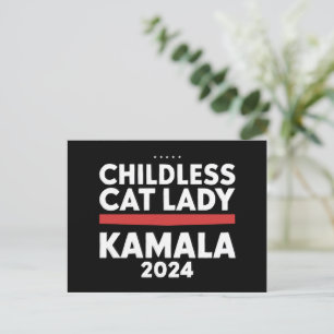 Den här barnlösa Cat Dam är Voting Kamala 2024 Vykort
