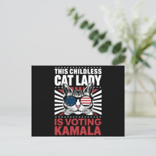 Den här barnlösa Cat Dam är Voting Kamala 2024 Vykort