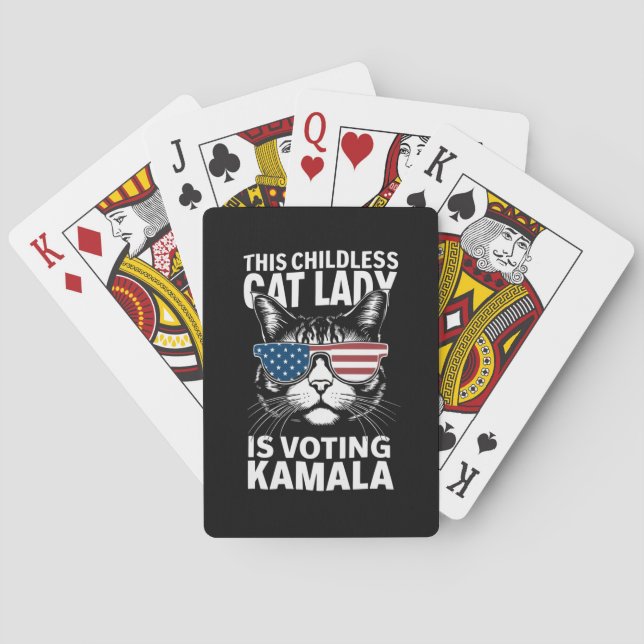 Den här barnlösa Cat Dam är Voting Kamala-Harris 2 Casinokort (Baksidan)
