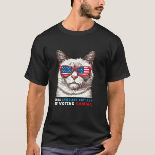 Den här barnlösa Cat Dam är Voting Kamala Harris P T Shirt