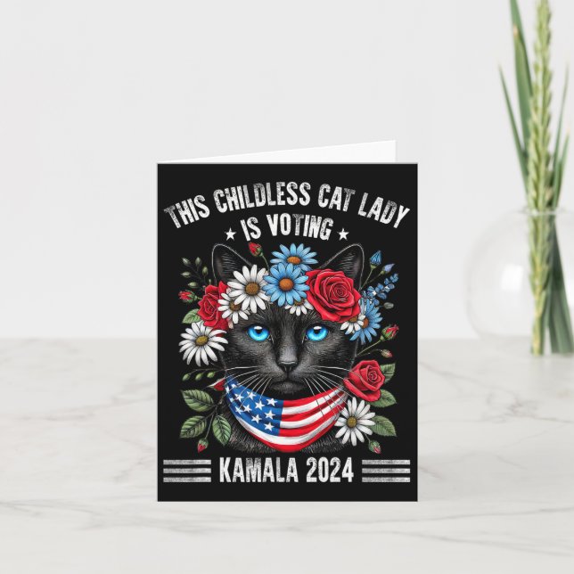 Den här barnlösa Cat Dam röstar om Kamala-harris 2 Kort (Framsida)