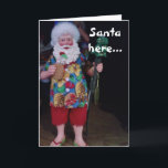 DEN HÄR BEACH SANTA HOPPAS CHRISTMAS ÄR JÄMLIGEN HELGKORT<br><div class="desc">Han ser inte ut som om han är på Nordpolen,  men han ser JOLLY :)</div>
