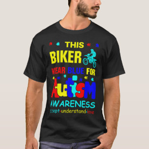Den här Bikerna Bära Blue för Autism Awareness T-S T Shirt