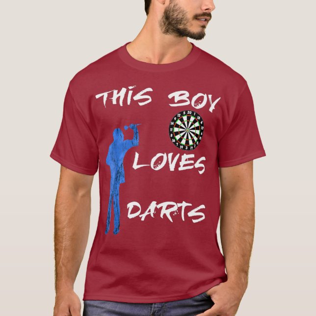Den här Boy Kärlek Darts Board Games Player T Shirt (Framsida)