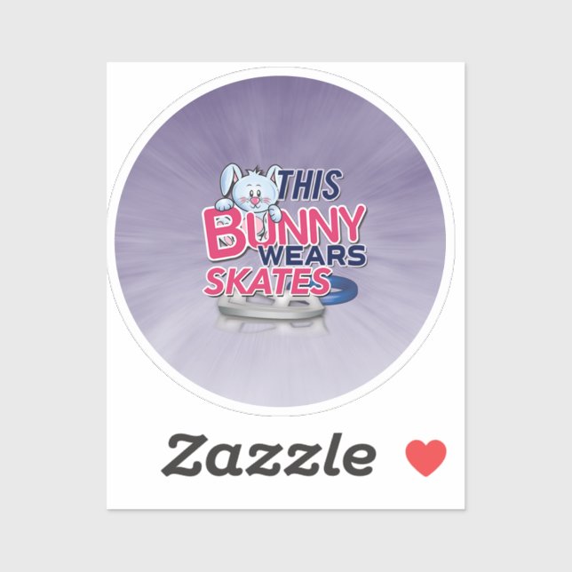 "Den här Bunny Wears Skates" Klistermärken (Ark)