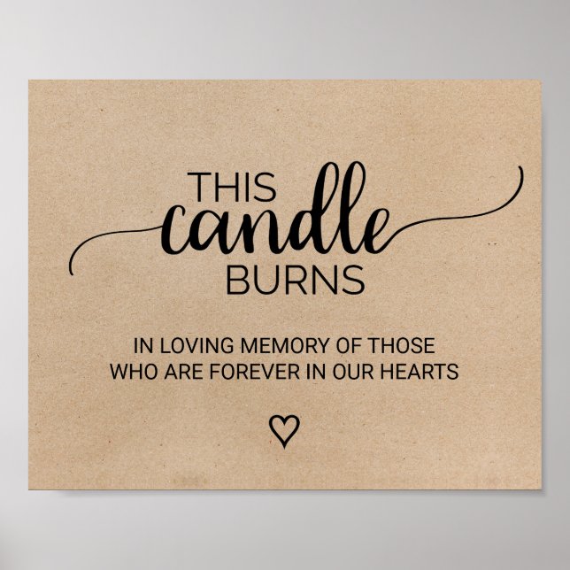 Den här Candle Burns-signalen är enkel Faux Kraft Poster (Framsidan)