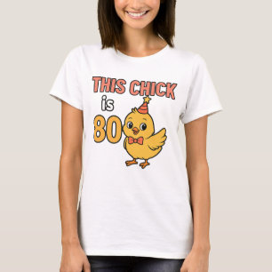 Den här Chicken är 80 Roligt- och ljuddämpardagen T Shirt