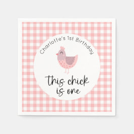 Den här Chicken är en första födelsedag Pappersservett