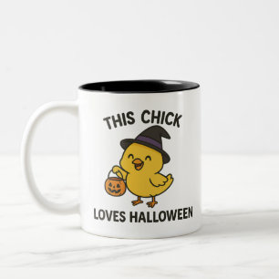 Den här Chicken Kärlek Halloween Två-Tonad Mugg