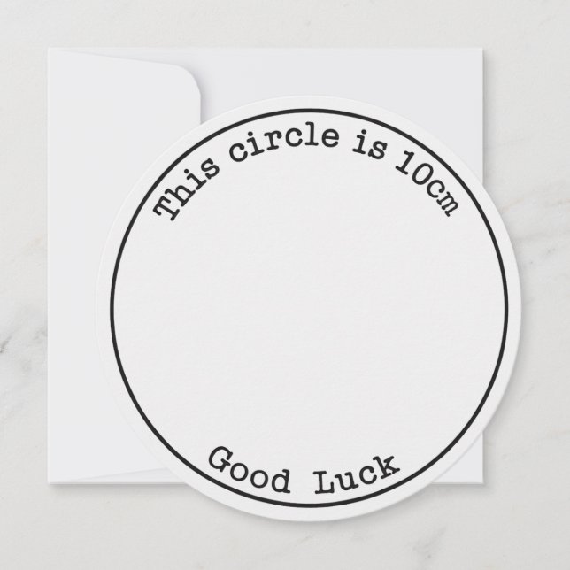 Den här cirkeln är 10cm lycka till rolig gravidite inbjudningar (Framsida)