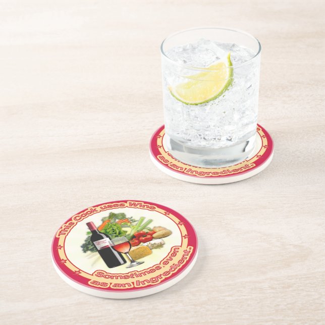 Den här Cook använda Vin Underlägg Sandsten (Sidan)