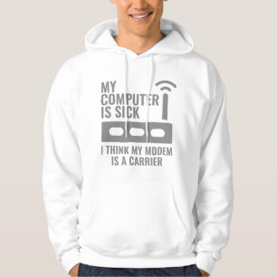Den här datorn är sjuk hoodie