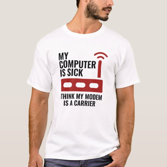 Den här datorn är sjuk t shirt (Framsida)