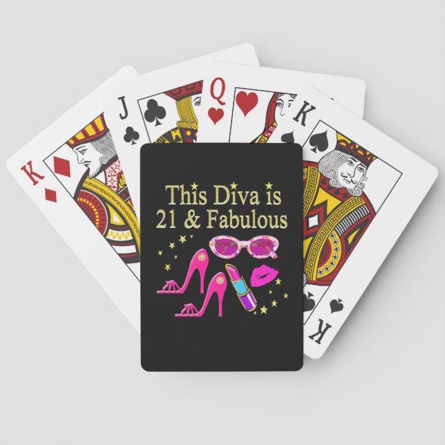 DEN HÄR DIVA ÄR 21 OCH FABULÖSA KONSTRUKTIONER KORTLEK (Baksidan)