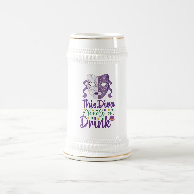 Den här Diva behöver en drink Mardi Gras Beer Stei Sejdel (Center)