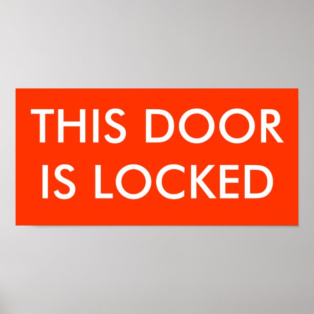 DEN HÄR DÖRREN ÄR LÅST POSTER (Framsidan)