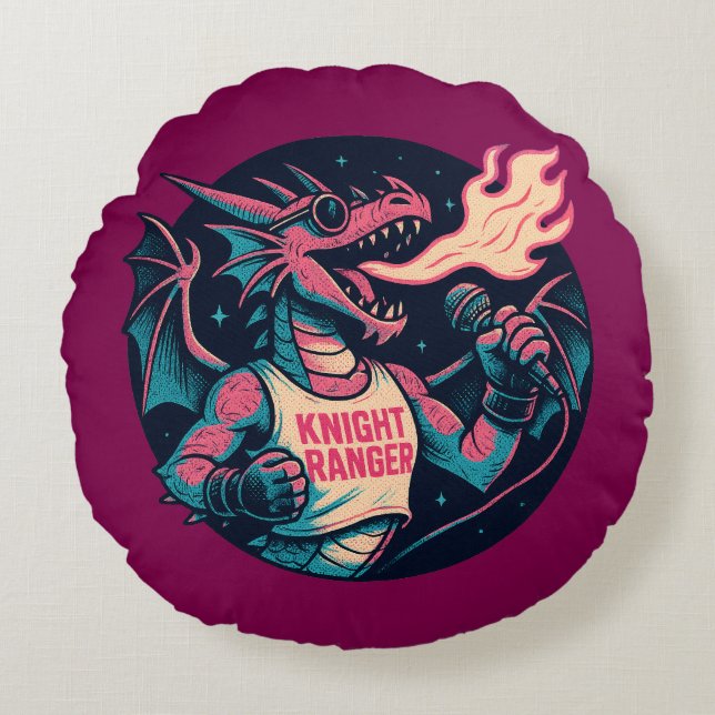 Den här draken sprider eld rund kudde (Framsidan)