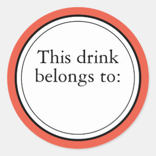 Den här drinken tillhör runt klistermärke