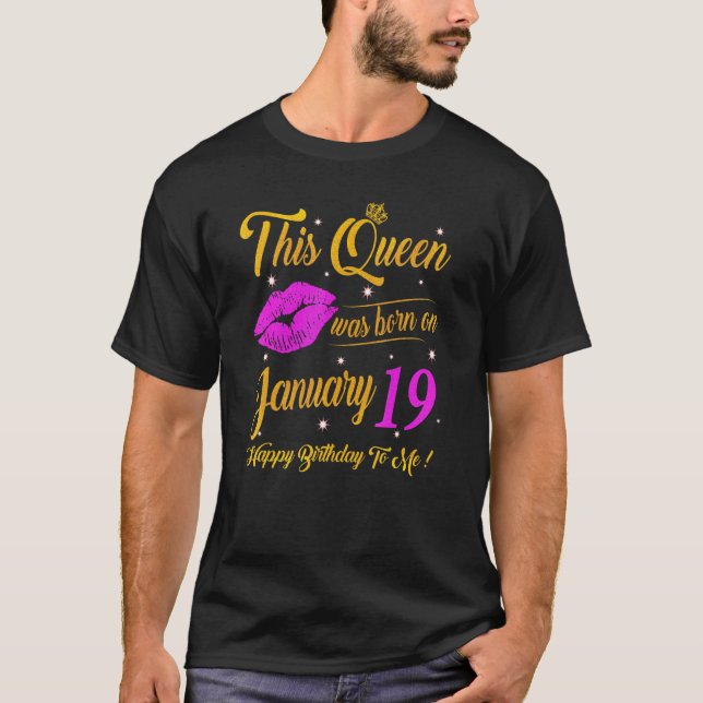 Den här drottningen föddes den 19:e födelsedagen t shirt (Framsida)