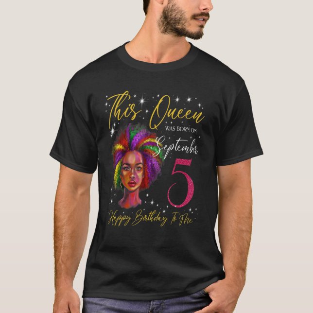 Den här drottningen föddes den 5 september t shirt (Framsida)