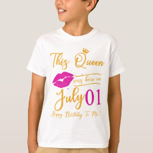 Den här drottningen föddes i juli Grattis på f T Shirt