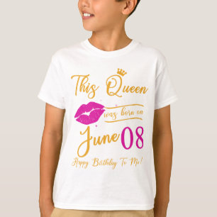 Den här drottningen föddes i june Grattis på f T Shirt