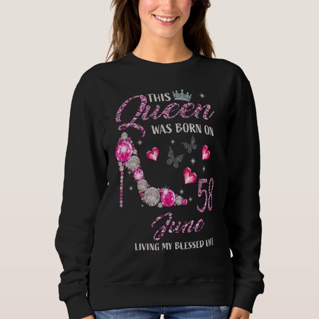Den här drottningen föddes i juni 58 och levde min t shirt (Framsida)
