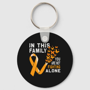 Den här familjen bekämpar inte Orange Ribbon Leuke Nyckelring
