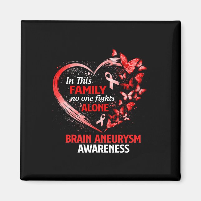Den här familjen Brain Aneurysm Butterfly Magnet (Framsidan)