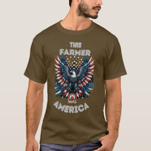 Den här farmer Kärlek America Patriotic Eagle T Shirt