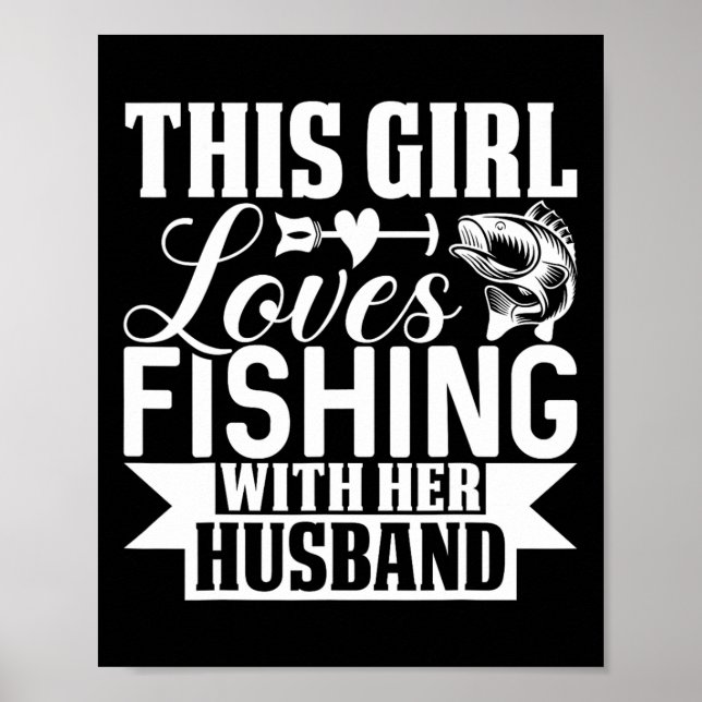 Den här flickan älskar att fiska med sin hund poster (Framsidan)