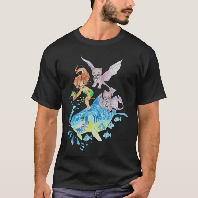 den här flickan älskar att fiska med sin pappa t shirt (Framsida)