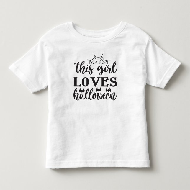 Den här flickan älskar halloween t shirt (Framsida)