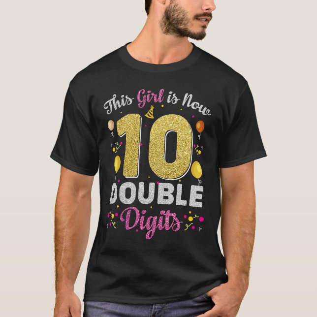 Den här flickan är nu tio år gammal Dubbla 10:e bi T Shirt (Framsida)
