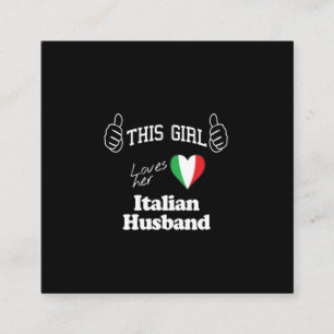 den här flickan kärlek hennes italienska make fyrkantigt visitkort