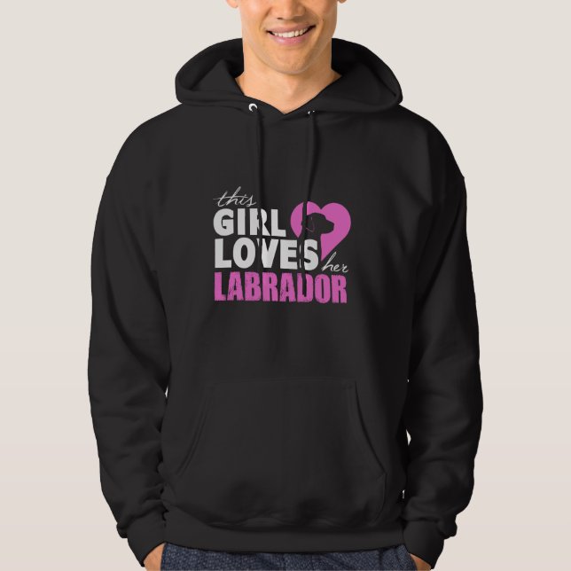 Den här flickan Kärlek sin labrador Manar. Hoodie (Framsida)