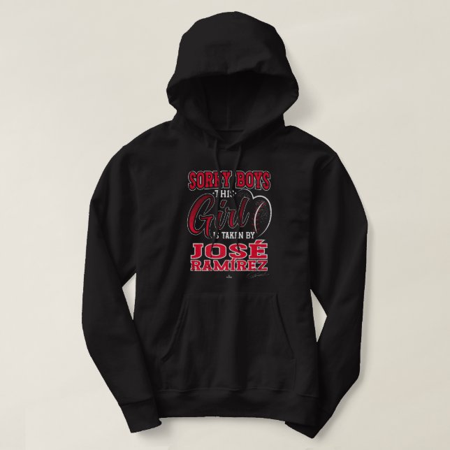 Den här flickan tas av Jose Ramirez Cleveland MLBP Hoodie (Design framsida)