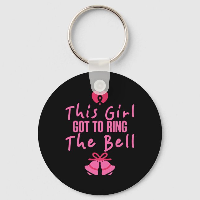 Den här flickans Har till Ring Bell Breast Cancer  Nyckelring (Framsida)