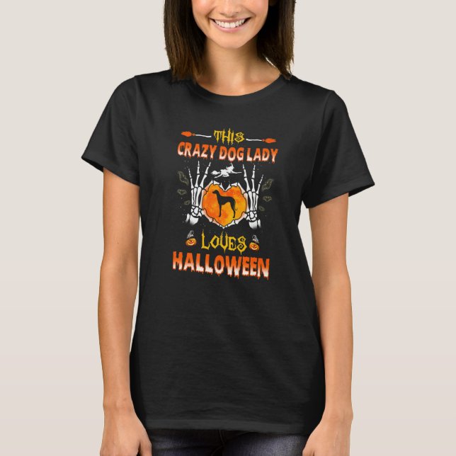 Den här galna Hund Sloughi Kärlek Halloween Costum T Shirt (Framsida)