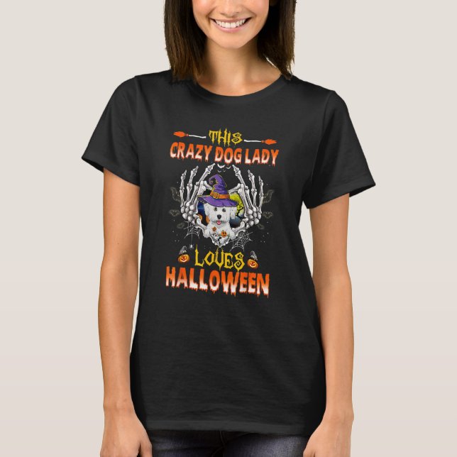 Den här galningen Hund Bichon Frise Kärlek Hallowe T Shirt (Framsida)