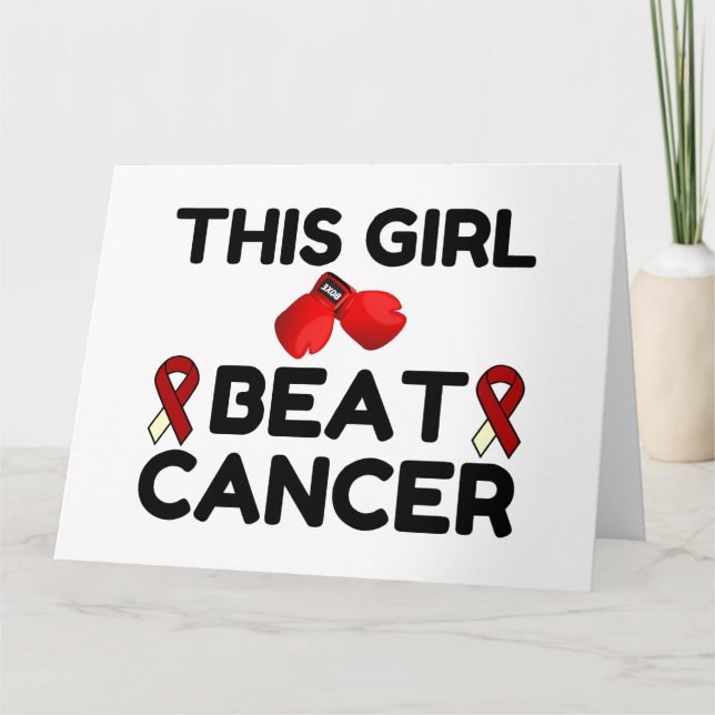 DEN HÄR GIRL BEAT CANCER TACK KORT (Framsida)