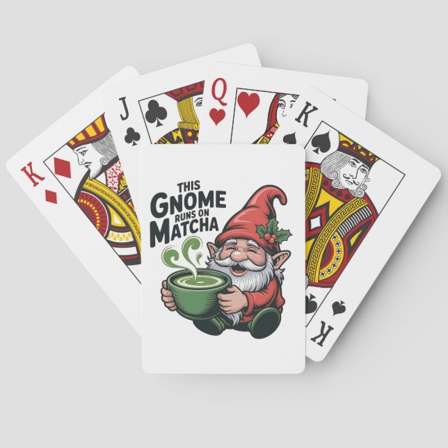 Den här Gnome Springa på Matcha jul Julafton Casinokort (Baksidan)
