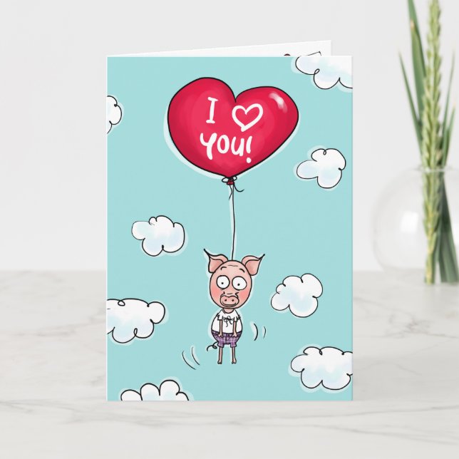 Den här gris kärleken dig. helgkort (Framsida)