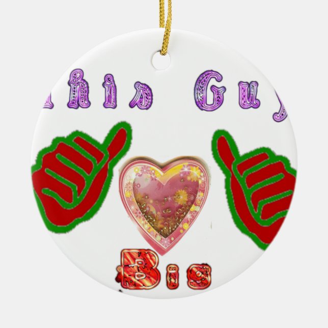 Den här Guy Kärlek Big Gift Art-utskriften Julgransprydnad Keramik (Framsidan)