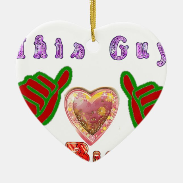 Den här Guy Kärlek Big Gift Art-utskriften Julgransprydnad Keramik (Framsidan)